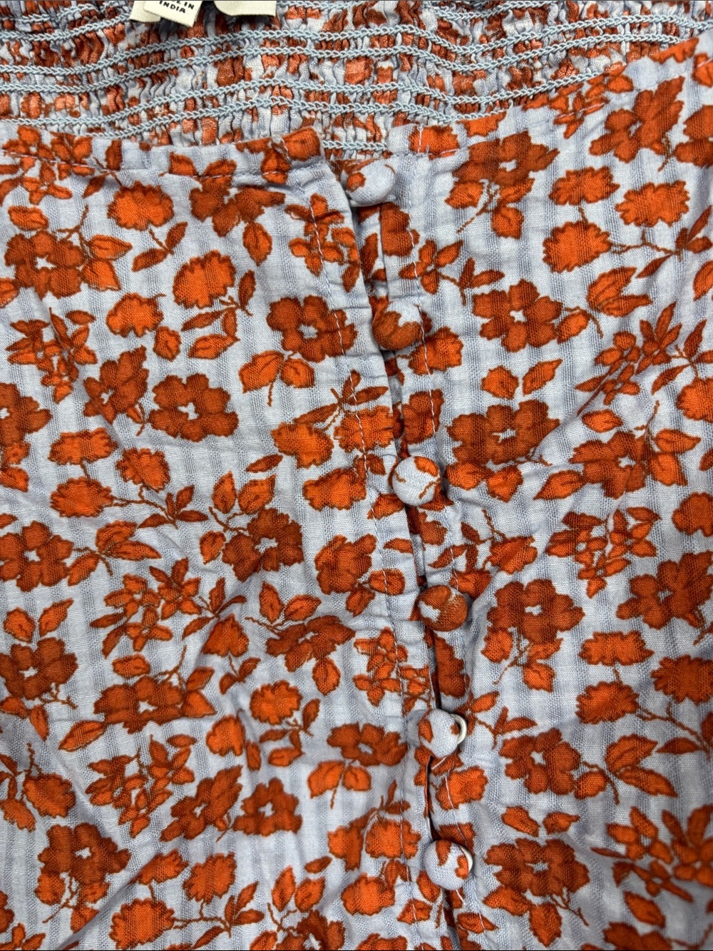 Madewell Lavender Square-Neck Top with Rust Floral Print - Picture 3 of 6